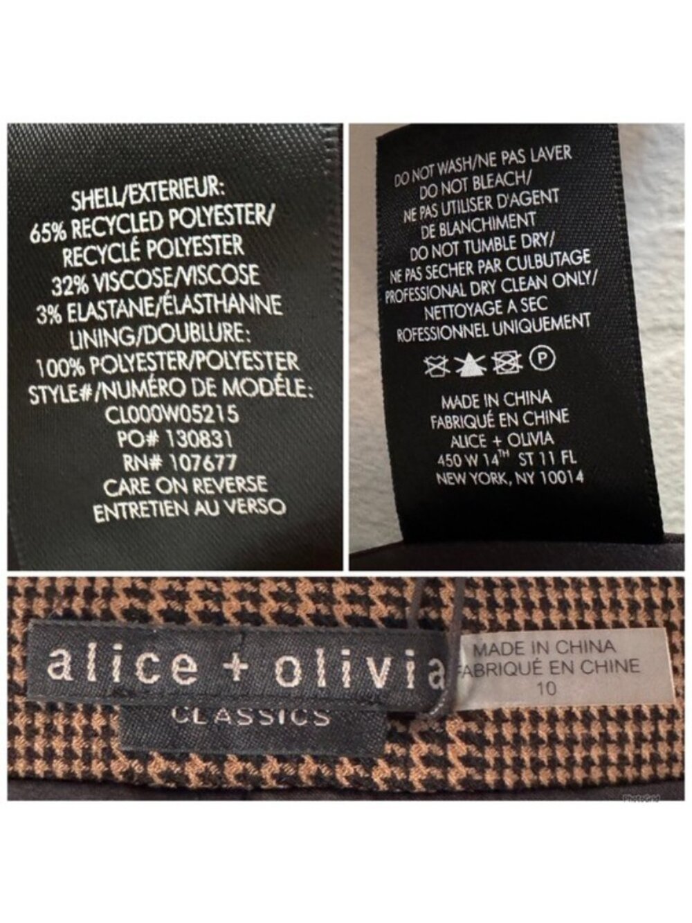 Alice + Olivia Donna Cropped Houndstooth Vest in Brown and Black size 10 - Picture 5 of 13
